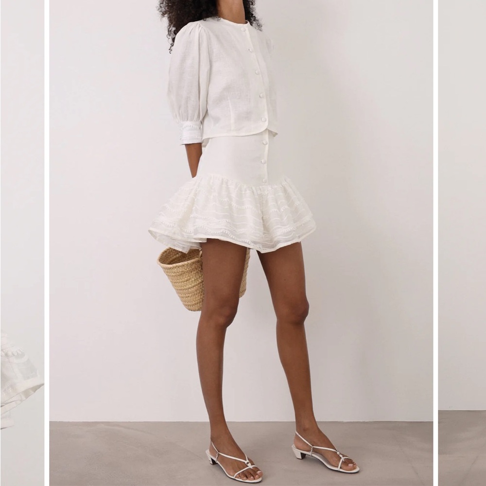 Fahara Linen Tiered Skort | Island White NWT